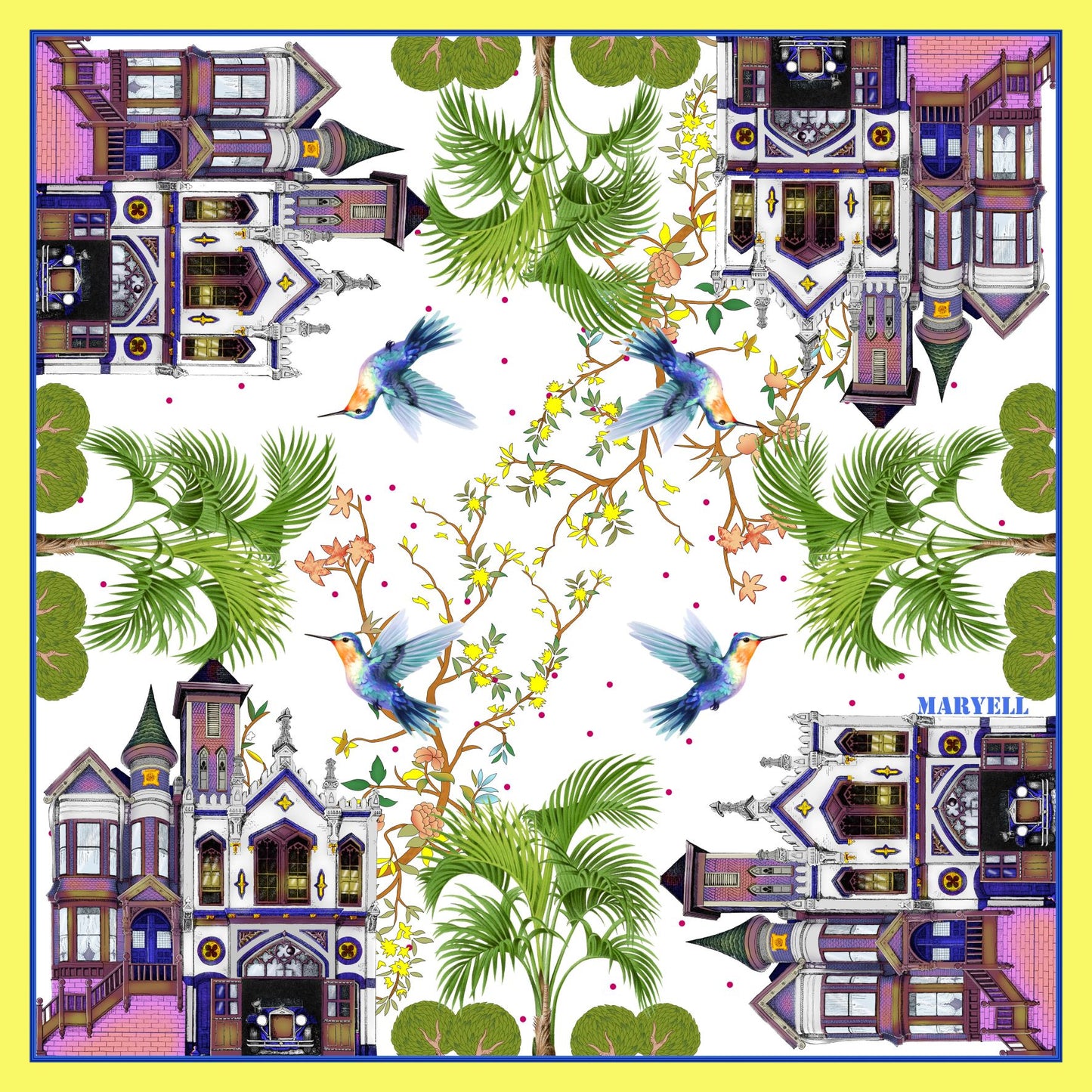 Magenta Summer Double Sided Silk Scarf
