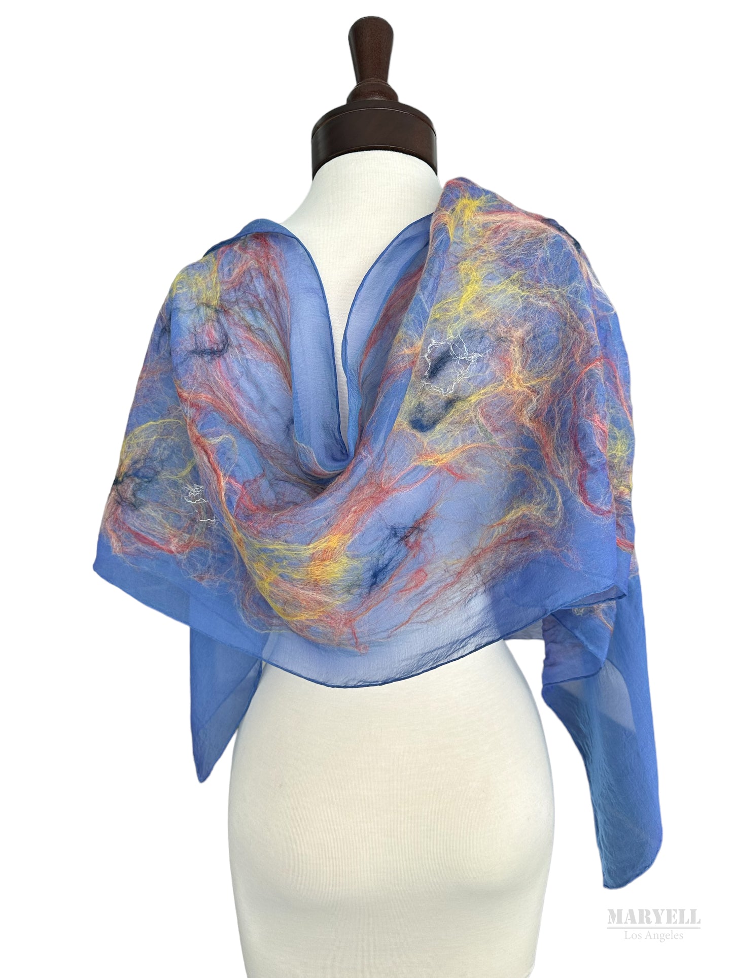 Cobalt Blue Handcrafted Silk Scarf