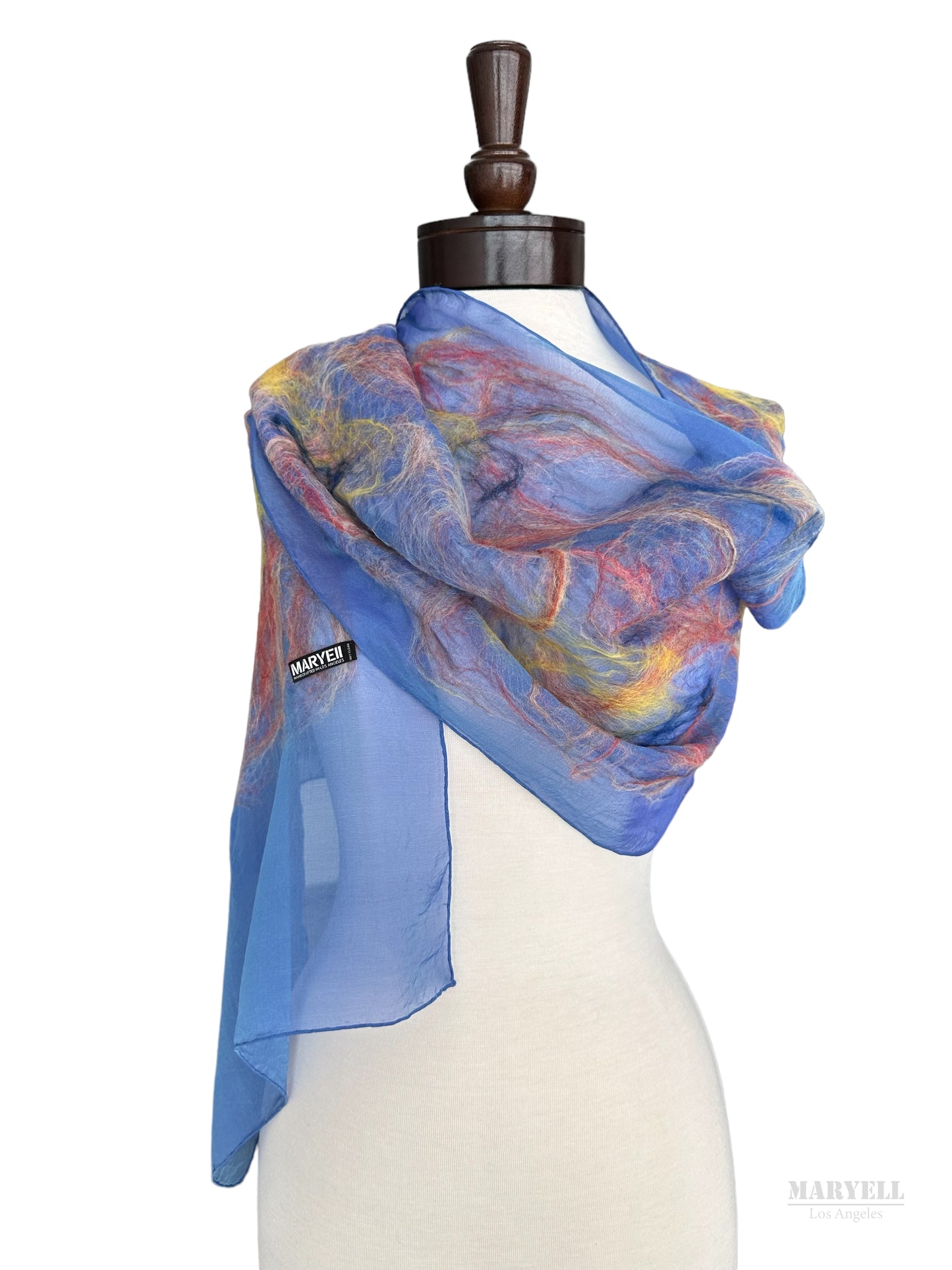 Cobalt Blue Handcrafted Silk Scarf