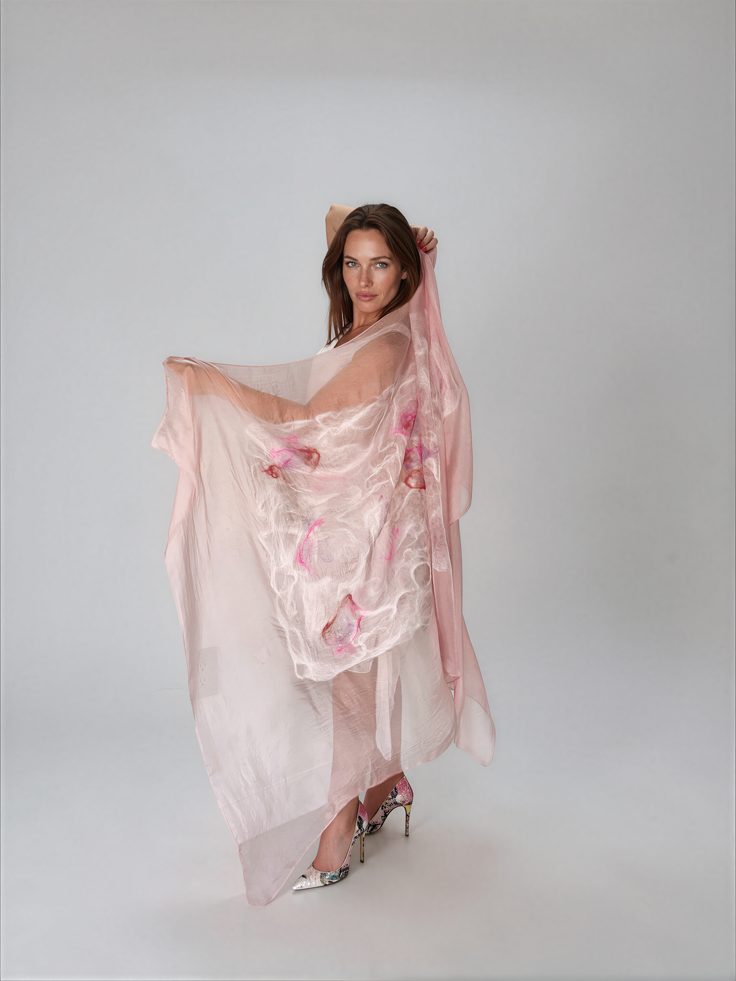 Pink Sparkles Large Handmade Scarf