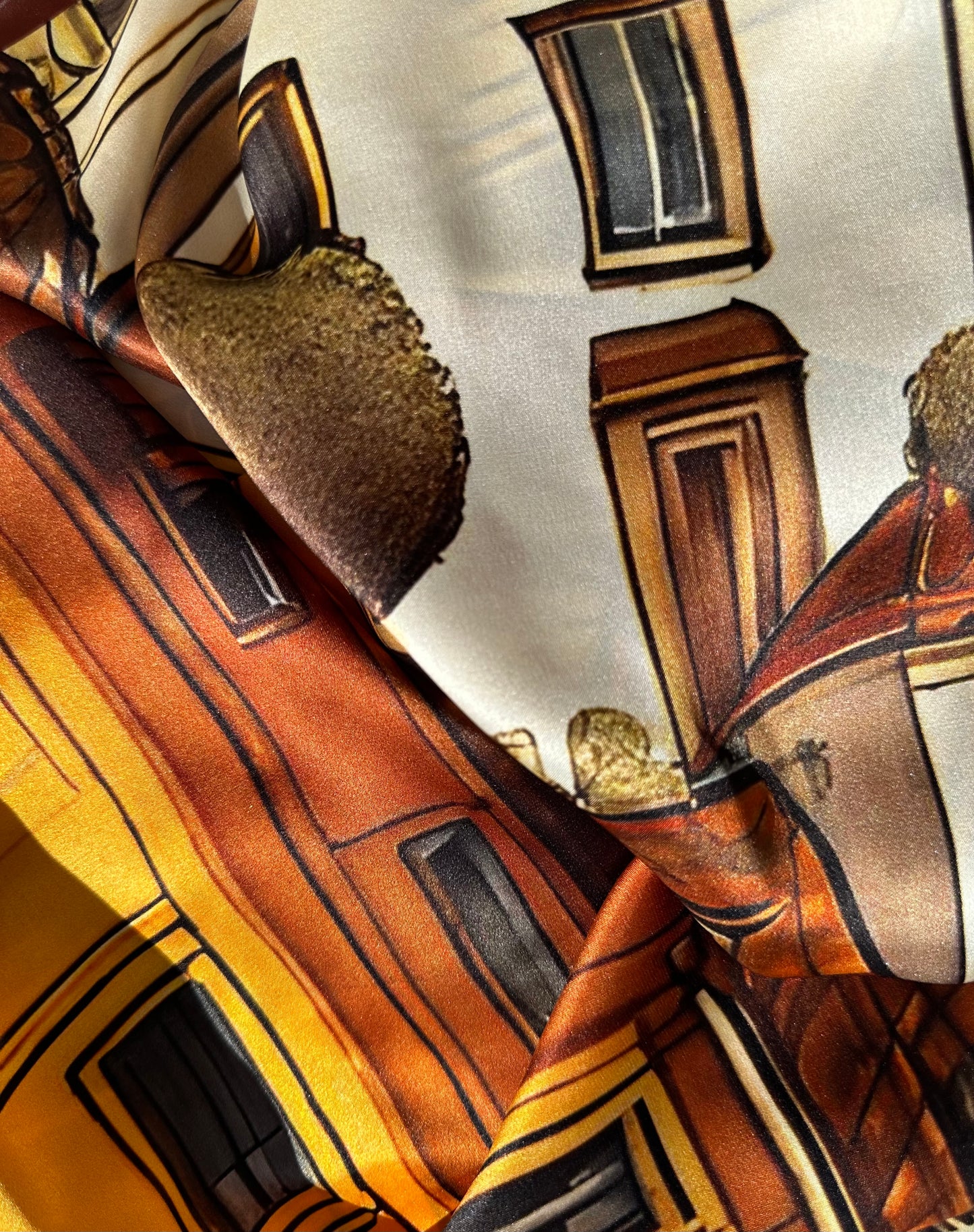 Caramel City Double Sided Silk Scarf