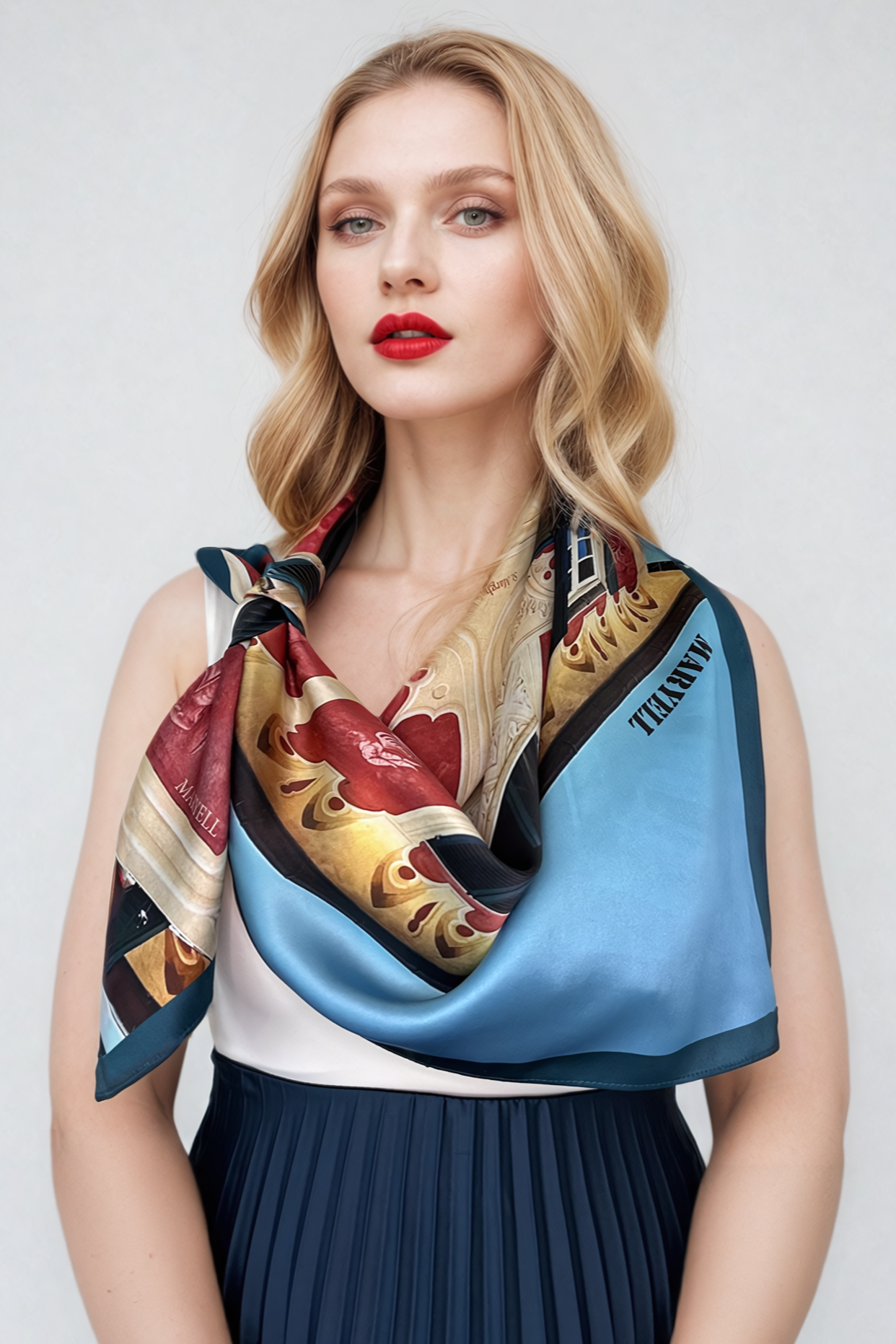 St. Margherita Double Sided Silk Scarf