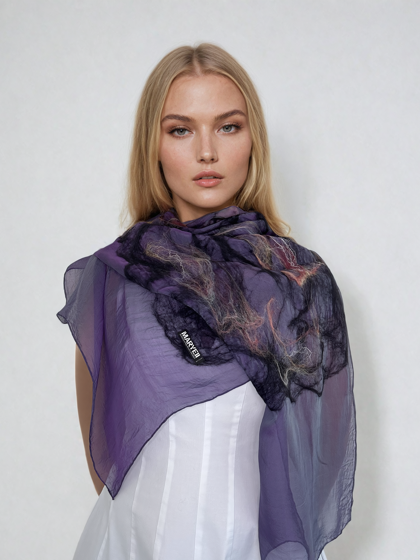 Royal Purple Handcrafted Silk Scarf