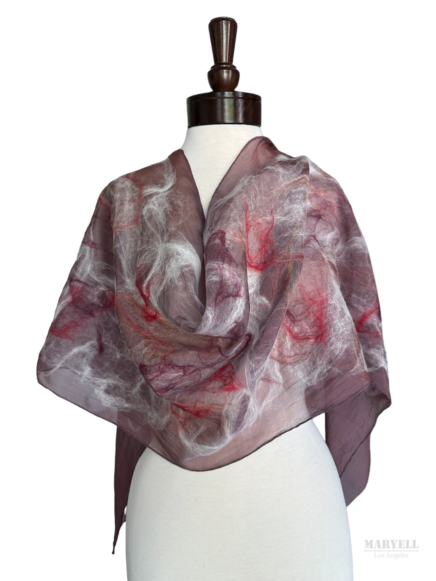 Plum Wine Handcrafted Silk Scarf