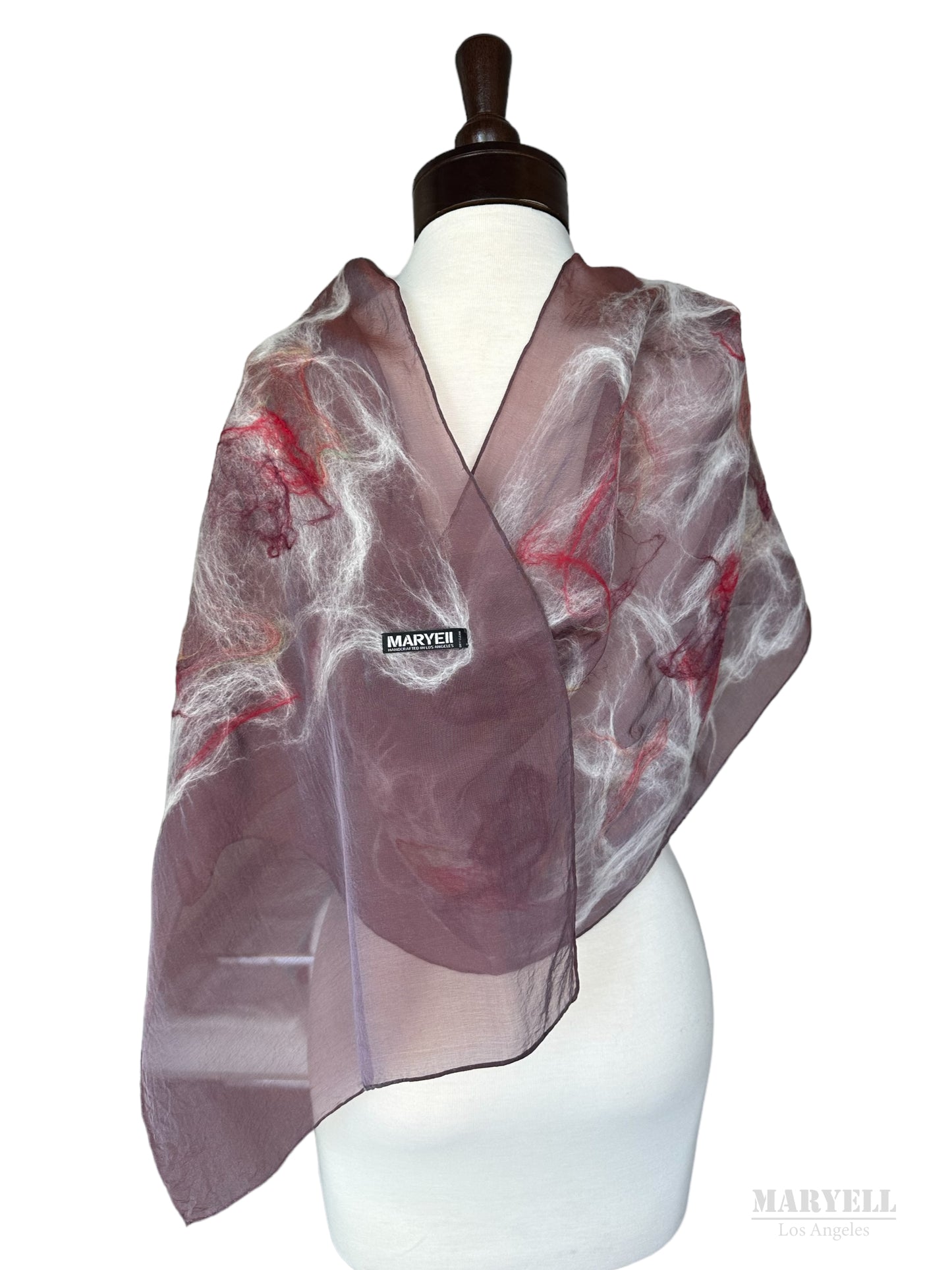 Plum Wine Handcrafted Silk Scarf