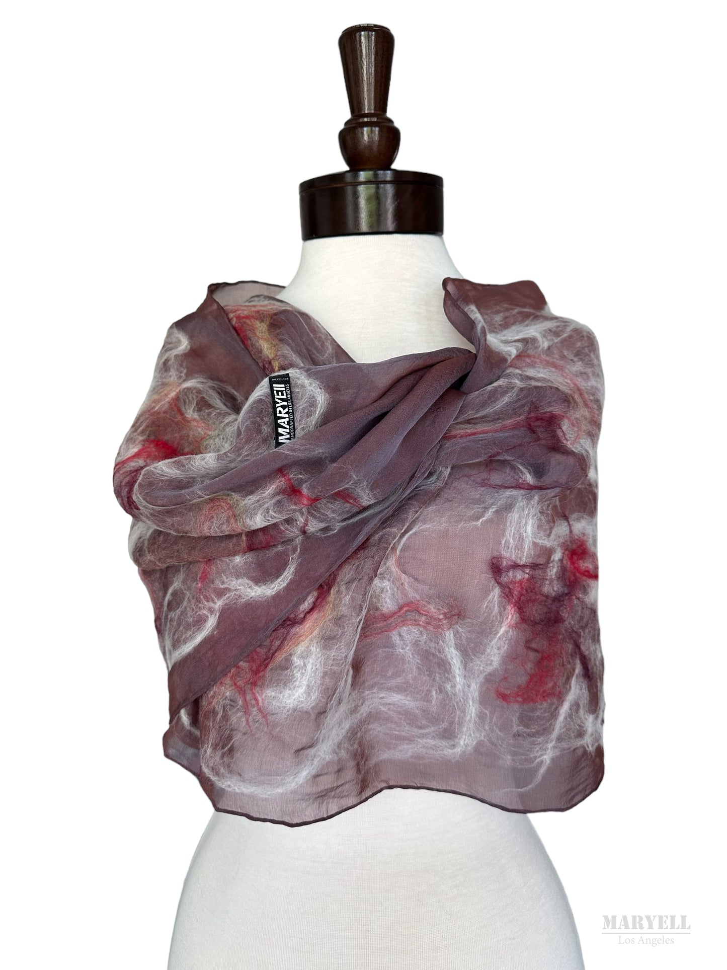 Plum Wine Handcrafted Silk Scarf