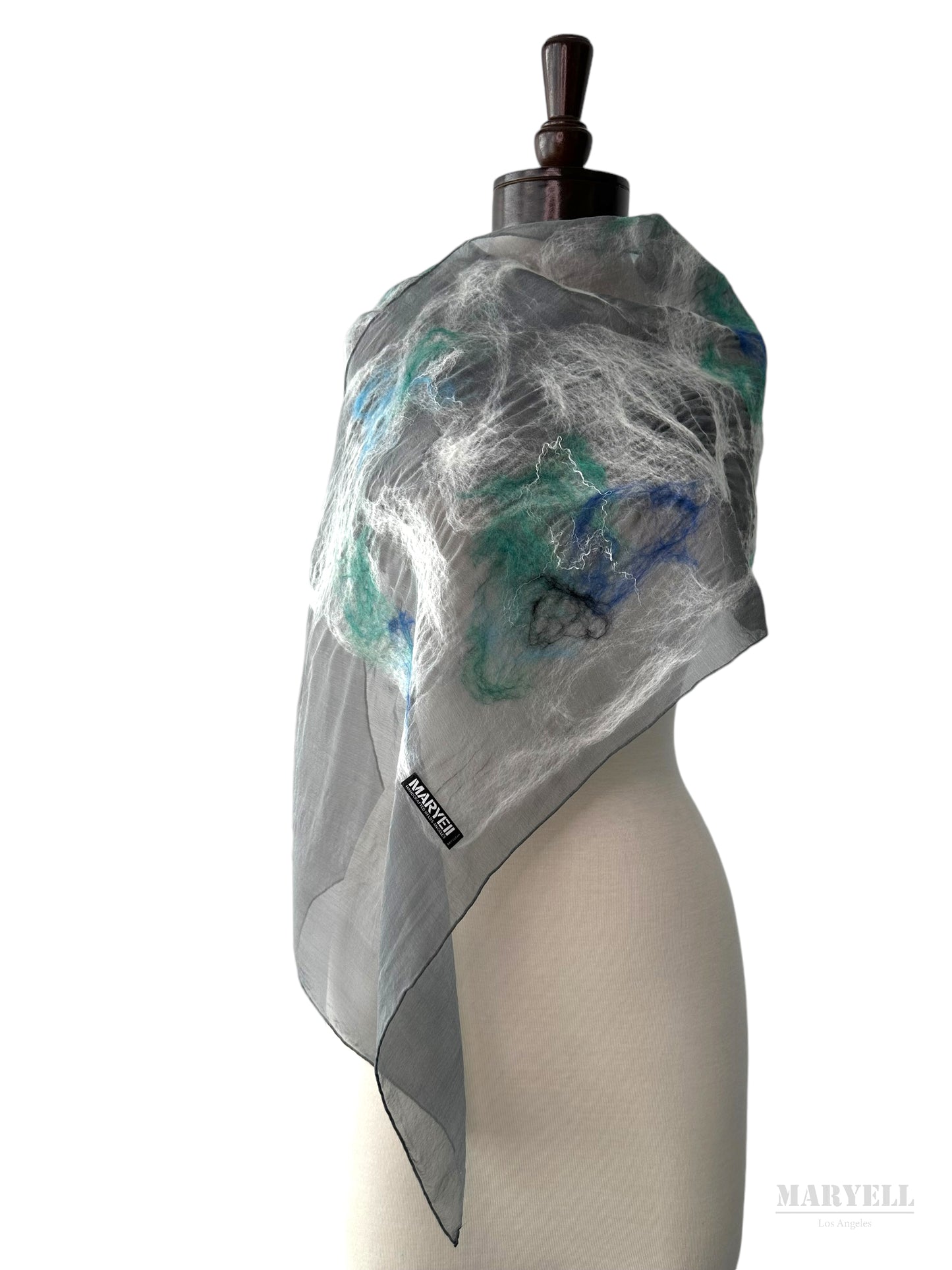 Cloud Gray Handcrafted Silk Scarf