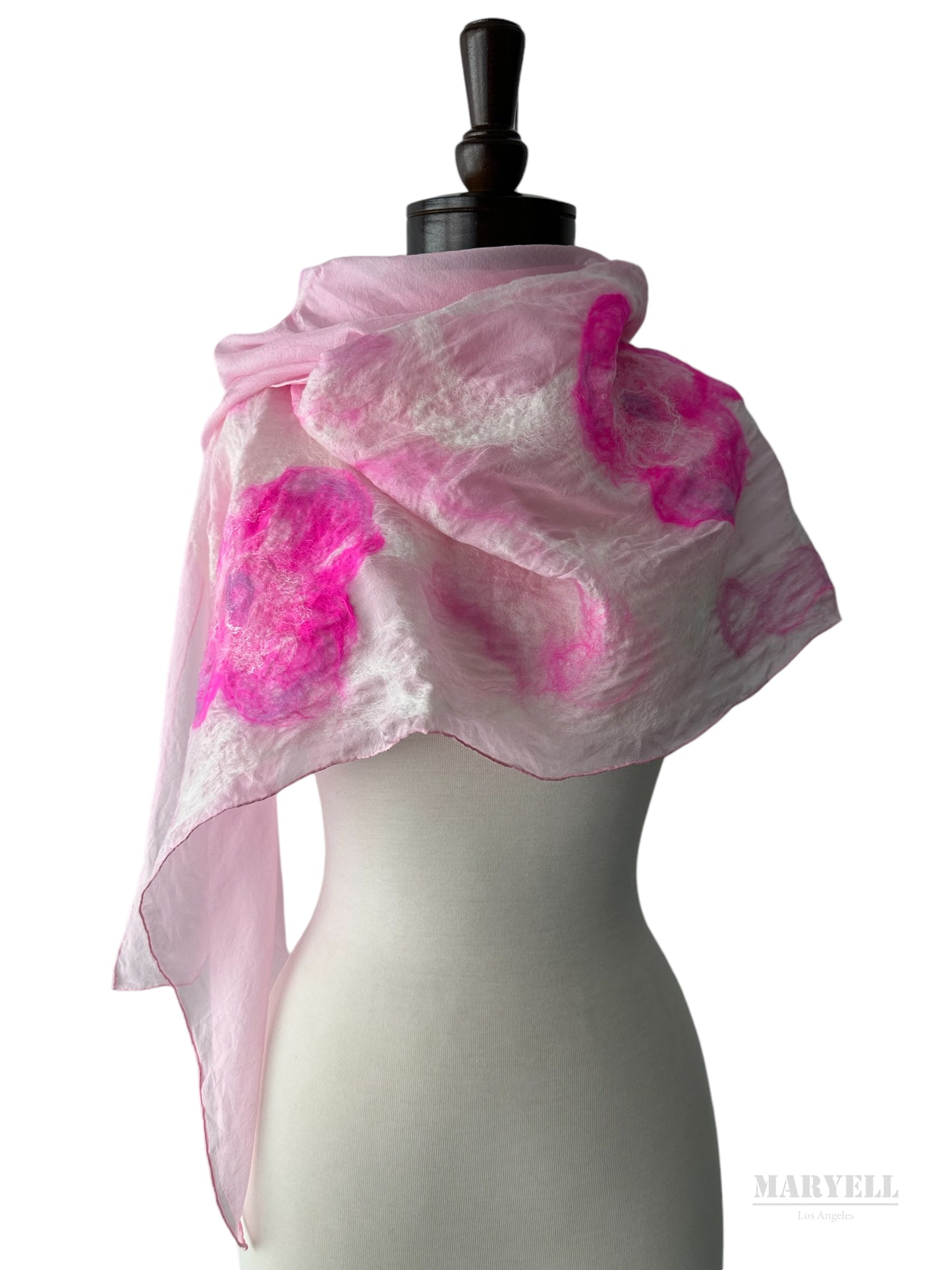 Pink Blush Handcrafted Silk Scarf