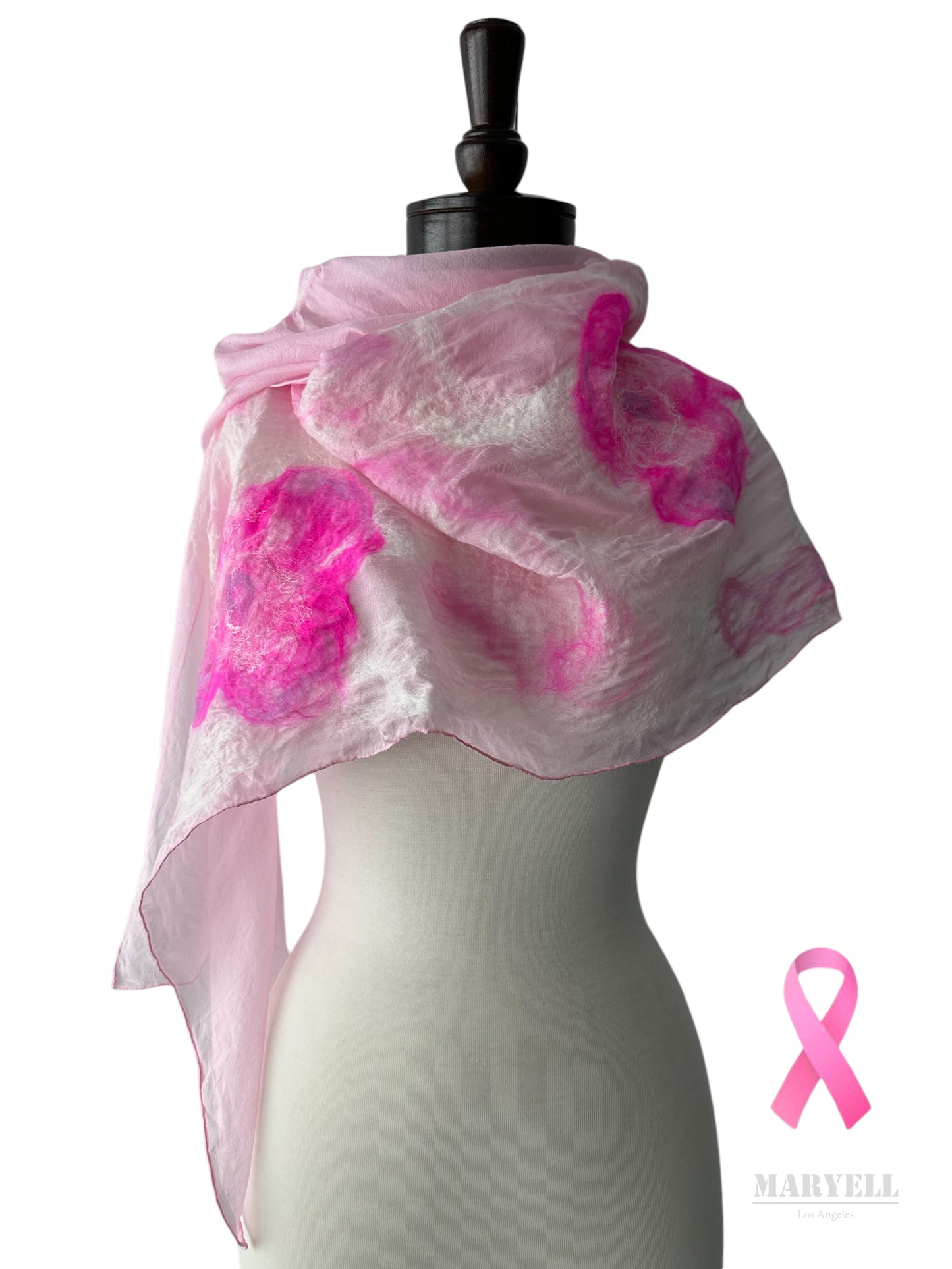 Pink Hope Handcrafted Silk Scarf - Limited Edition