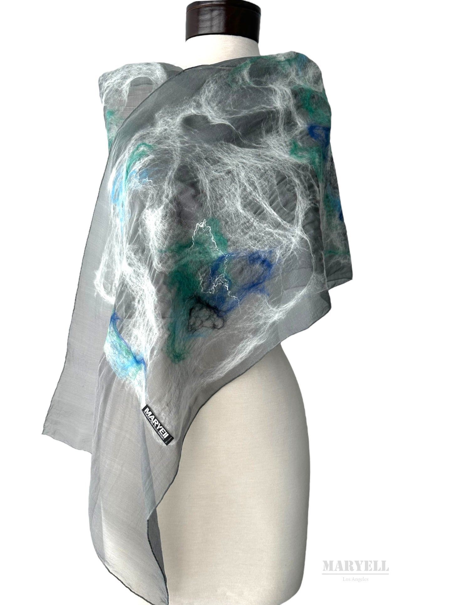 Cloud Gray Handcrafted Silk Scarf