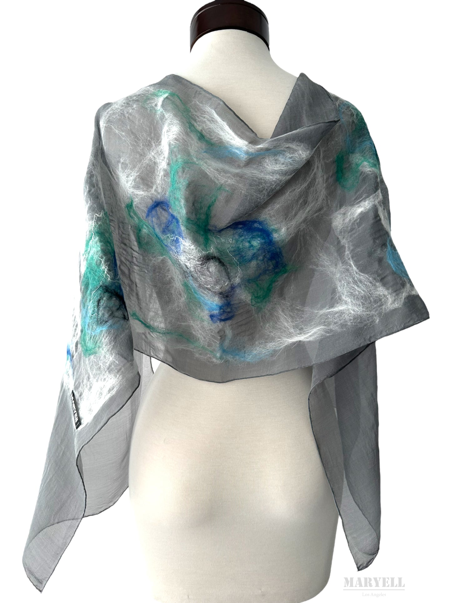 Cloud Gray Handcrafted Silk Scarf